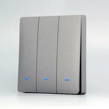 Вимикач Zigbee Tuya сірий (3 клавіші, без нуля)