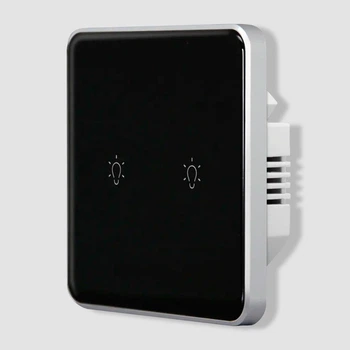 Вимикач сенсорний Zigbee чорнийTuya smart (2 клавіші)