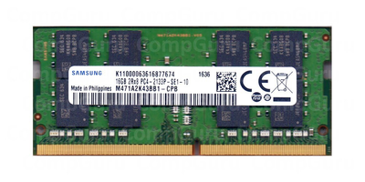 Ноутбучная оперативная память Samsung DDR4 16GB 2133MHz SO-DIMM 2Rx8 PC4-2133P (M471A2K43BB1-CPB)