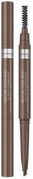 Ołówek do brwi Rimmel Fill&Sculpt Eyebrow Pencil 002 - Medium Brown 1,7 g (3614225081156)