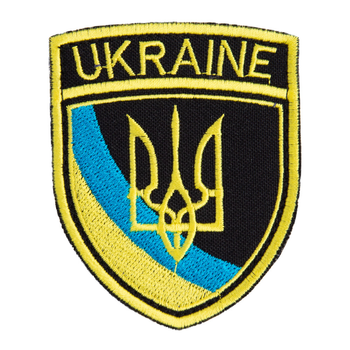 Шеврон на липучке Тризуб UKRAINE 6,5х8 см