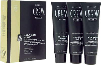 System maskowania siwych włosów American Crew Light Precision Blend poziom 7-8 3 x 40 ml (738678248362)