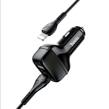 Авто Зарядное Устройство Hoco Z36 Lightning 2USB, Чёрный