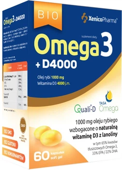Пищевая добавка Xenico Pharma Omega 3 + D3 4000 60 капсул