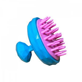 Щетка-массажер для мытья головы (шабер для мытья волос), розово-голубая