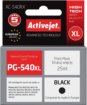 Картридж Activejet Premium для Canon PG-540XL Black (AC-540RX)