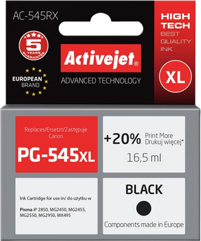 Картридж Activejet Premium для Canon PG-545XL Black (AC-545RX)