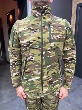 Армійська Кофта флісова Special, тепла, розмір XL, Мультикам, шеврони та кишені на рукавах