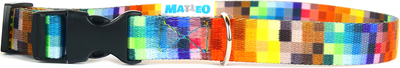 Obroża dla psa MATTEO plastikowa klamra 25 mm 34-60 cm Piksele (DLPMT1SOS0018)
