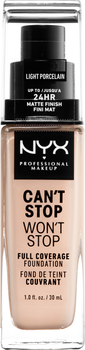 Рідка тональна основа NYX Professional Makeup Can`t Stop Won`t Stop 24-Hour Foundation 1.3 Porcelain 30 мл (800897181147)