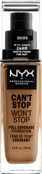Рідка тональна основа NYX Professional Makeup Can`t Stop Won`t Stop 24-Hour Foundation 13 Golden 30 мл (800897157302)