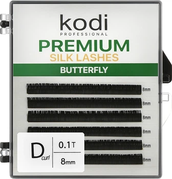 Накладные ресницы Butterfly Green D 0.10 (6 рядов: 8 мм) - Kodi Professional 1уп (1уп) (973292-1241419-2)