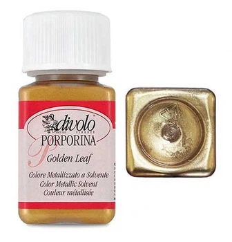 Жидкая позолота Золочение Golden Leaf Porporine, №002 Pale gold, 50 мл, Divolo