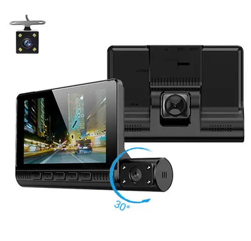Автомобільний відеореєстратор з камерою заднього виду на 3 камери TP710T LCD 4'' Full HD