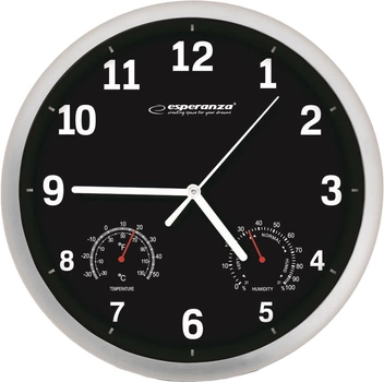 Zegar ścienny Esperanza LYON EHC016K Czarny