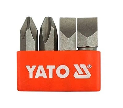 Вставки отверточные ударные YATO PH2/3 и S8/10x36мм, HEX d5/16" 4шт. (YT-2812)