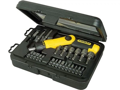 Отвертка реверсивная STANLEY Pistol Grip Ratchet трещотка, 22 насадки (0-63-022)