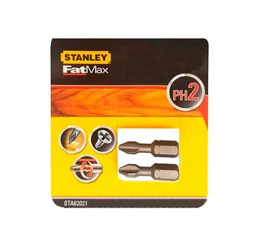 Бита отверточная STANLEY PH2x25мм 2шт (STA62021-XJ)