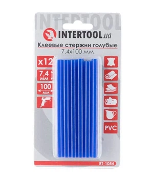 Стержни клеевые Intertool голубые 7,4х100мм 12шт (RT-1054)