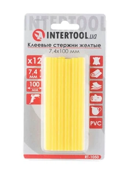 Стержни клеевые Intertool желтые 7,4х100мм 12шт (RT-1050)