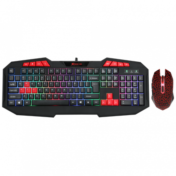 Комплект проводной игровой Combo 2-in1 XTRIKE ME MK-503 (Keyboard ENG раскладка/Mouse) Black с подсветкой