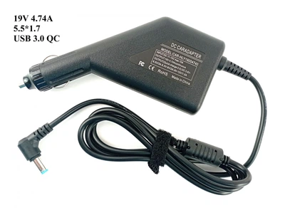 Автомобильный адаптер питания 19V Acer з дополнительным USB 3.0 QC