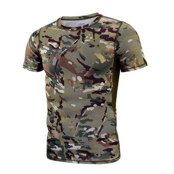 Тактическая футболка с коротким рукавом Lesko A159 Camouflage CP XL мужская