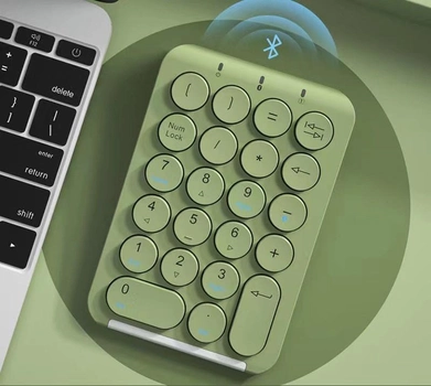 Числовая bluetooth клавиатура BOW 22 клавиши аккумуляторная Зеленая