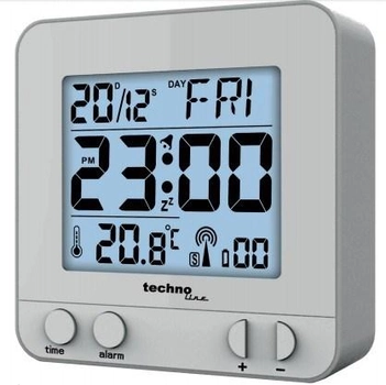 Zegar biurkowy z budzikiem Technoline WT235W AIR Home Silver (4029665002354)