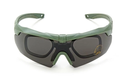 Захисні тактичні окуляри ESS Crossbow Polarized з 3 лінзами та діоптрією Олива