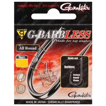 Крючок GAMAKATSU G-BARBLESS ALLROUND №12 15шт,36924