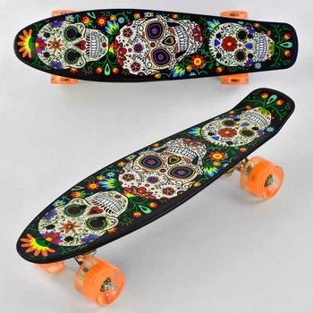 Скейт Пенни борд р 15909 (8) Best Board, доска=55см, колёса pu, светятся, d=6см