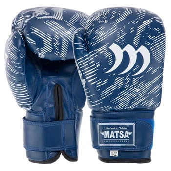 Перчатки боксерские PVC MATSA MA-7762 Цвет: Синий размер: 10 унции