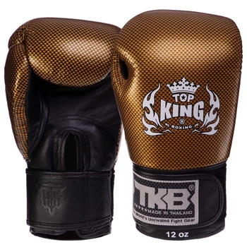 Перчатки боксерские кожаные TOP KING Super Snake TKBGEM-02 14 унции Цвет: Черный-золотой
