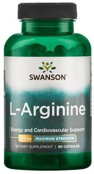 Біологічно активна добавка Swanson L-аргінін форте 850 мг 90 капсул (87614117133)