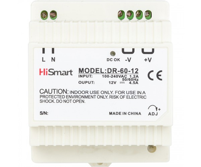Блок живлення HiSmart 12V, 4.5A, 60W, DIN