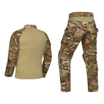 Тактический костюм Multicam, штурмовая военная форма, рубашка с длинным рукавом и брюки с наколенниками Мультикам р.M