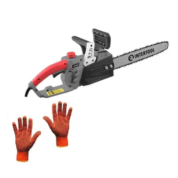 Пила ланцюгова електрична INTERTOOL DT-2202, в комплекті з робочими рукавичками