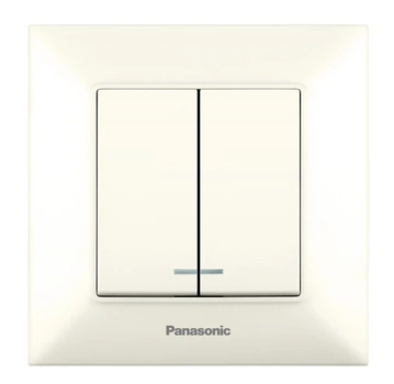 Вимикач двоклавішний з підсвіткою Panasonic Arkedia Slim крем WNTC0010-2BG