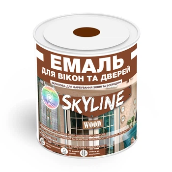 Емаль Для Вікон та Дверей SkyLine Wood Червоно-коричнева RAL 3009 0.75 л