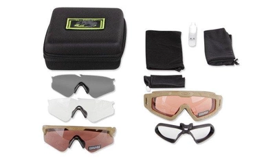 Набір балістичних окулярів Oakley SI Ballistic M Frame Alpha Operator Kit з лінзами: Прозора/Smoke Gray/Prizm TR22/Prizm TR45. Колір оправ: Terrain Tan.
