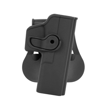 Жорстка полімерна поясна поворотна кобура IMI Defense для Glock 17/22/28/31 під праву руку.