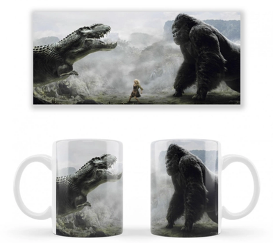 Чашка белая керамическая Godzilla vs. Kong Годзилла против Конга ABC