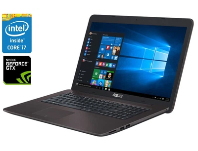 Игровой ноутбук Asus R753U / 17.3" IPS / Core i7-6500U (2 (4) ядра по 2.5-3.1 GHz) / 20GB DDR3 / 128GB SSD + 1000GB HDD / GeForce GTX 950M, 2GB GDDR5, 128-bit / WebCam / DVD-ROM / Win 10 б/у