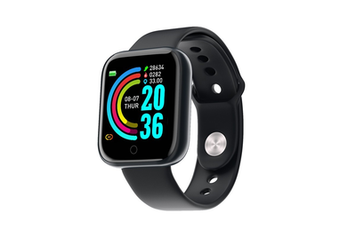 Фітнес браслет D20 smart watch Y68 трекер пульсометр чорний
