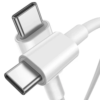 Кабель зарядки для iPhone 15 16 Plus Pro Max, Samsung, Xiaomi, Huawei, Meizu, Oppo, Vivo, MacBook, iPad Type-C to Type-C Charge Cable 1M (USB-C to USB-C) White