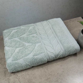 Полотенце махровое GM Textile 50x90см Премиум качества Листья 550г/м2 (Светла-мята)