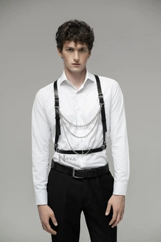 Портупея мужская Nova гартеры кожа натуральная M Черная №467