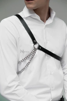 Мужская портупея Nova гартеры Эко-Кожа XL Черная №468