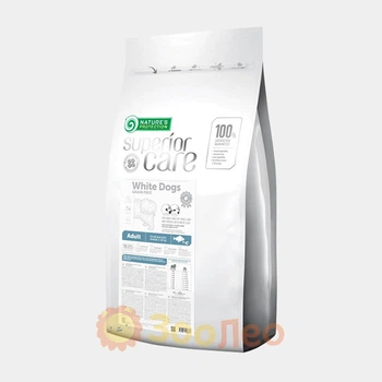 Сухой беззерновий корм Nature's Protection Superior Care White Dogs Grain Free Adult Small and Mini Breeds для взрослых собак малых пород с белой окраской шерсти, с белой рыбой, 10кг